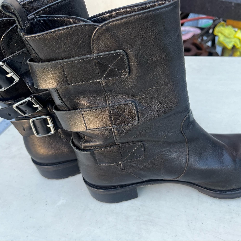 DKNI LEATHER BLACK BOOTS WOMEN 8.5 - Picture 6 of 9